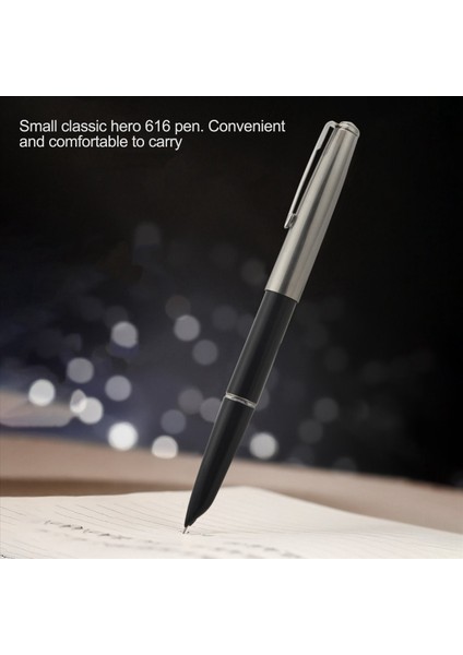 3x Kahraman 616 Çeşme Kalemi Kapşonlu Altın Nib Siyah Namlu Küçük Vintage (Yurt Dışından) modelleri