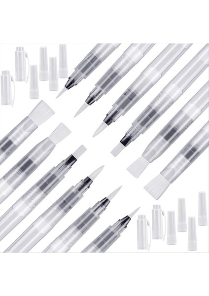 12PCS Kapaklı Suluboya Için Su Fırça Kalemleri Çeşitli Ipuçları ile Sızıntılı Su Fırçası Kalemi (Yurt Dışından)