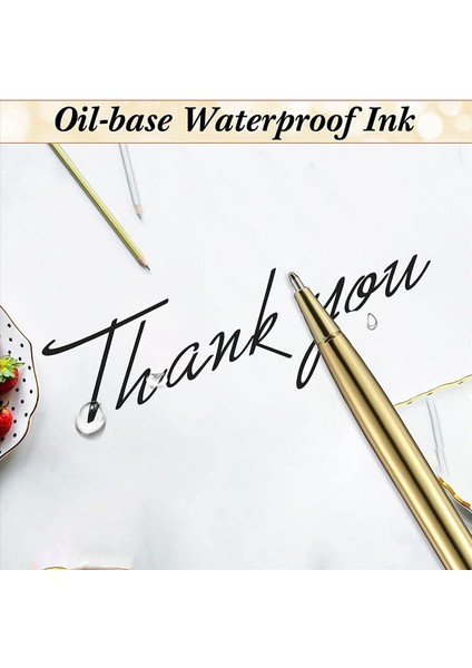 36 Pcs Gold Ince Beyaz Kalemler Siyah Mürekkep 1 mm Orta Nokta Metalik Geri Çekilebilir Kalemler Öğrenciler Ofisi (Yurt Dışından) fırsatları