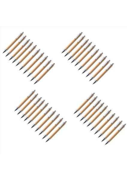 Beyaz Kalem Set Misc Bambu Ahşap Yazma Enstrümanı (Set 40) (Yurt Dışından)