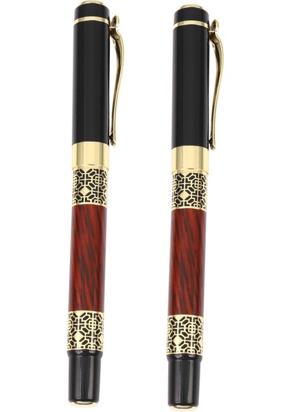 2x Çin Klasik Roller Top Kalemi Zarif Altın Metal Tükenmez Kalem Ofis Iş Imzası Okulu Öğrencisi (Yurt Dışından)