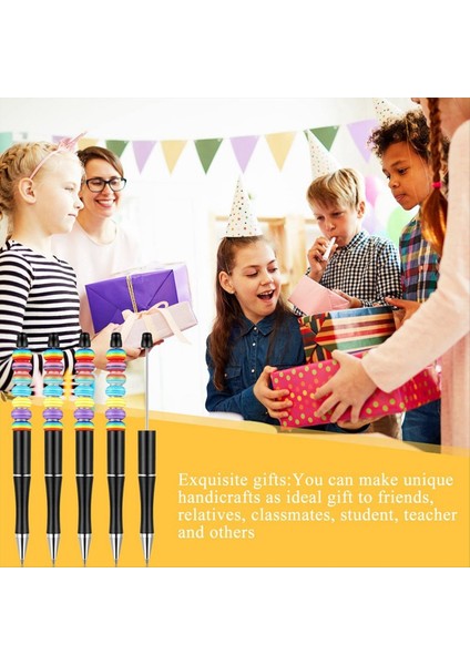 50PCS Plastik Boncuklu Kalem Dökme Boncuk Tükenmez Kalem Şaft Siyah Mürekkep Boncuklu Kalemler Dıy Yapmak Için 50 Dolum ile Siyahı Siyah (Yurt Dışından) fırsatları