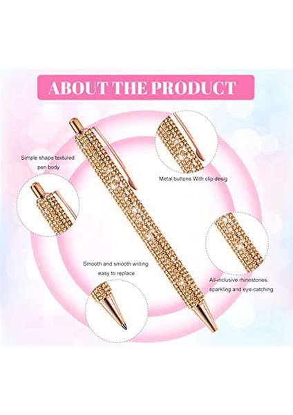 12 Pcs Bling Kalem Dökme Metal Beyaz Kalem Kalem Kristal Pres Geri Çekilebilir Siyah Mürekkep 0 7mm Beyin Pen 6 Renk (Yurt Dışından) modelleri