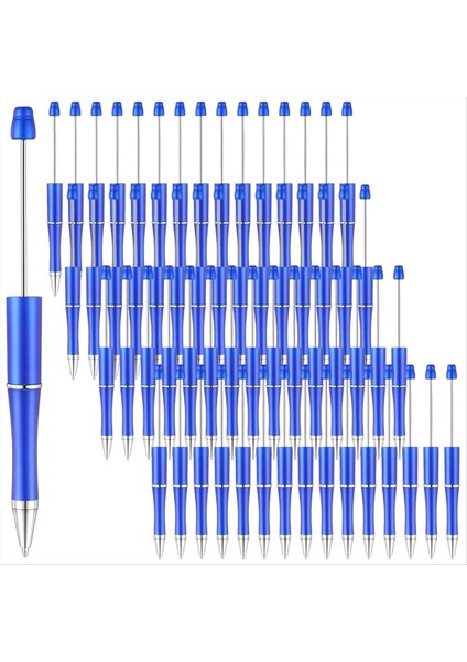 60 Pcs Beadable Pens Dökme Boncuk Kalem Sevimli Serin Diy Pens Siyah Mürekkep Beyaz Kalemleri Çocuklar Için Kız Öğrencileri Öğretmen Öğretmen Mavi (Yurt Dışından)