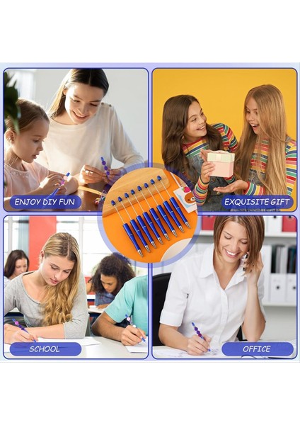 60 Pcs Beadable Pens Dökme Boncuk Kalem Sevimli Serin Diy Pens Siyah Mürekkep Beyaz Kalemleri Çocuklar Için Kız Öğrencileri Öğretmen Öğretmen Mavi (Yurt Dışından) indirimleri