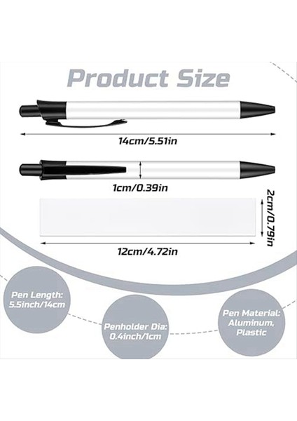 12X Süblimasyon Kalemi Boş Süblimasyon Kaplamalı Kalem Isı Transfer Kalemi Dıy Ofis Okulu Için Isı Büzülme Ambalajı ile Dökme (Yurt Dışından) fiyatları