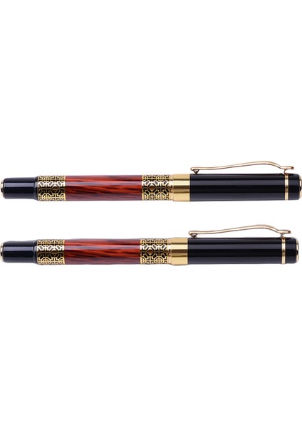 2 Adet Çin Klasik Çeşme Kalemi Altın Metal Ahşap Imza Kalemi Ofis Iş Imzası Okulu Öğrenci Si (Yurt Dışından)