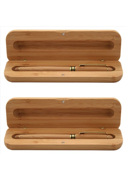 2x Vintage Zarif Bambu Çeşme Kalemi Iş Leri Için Lüks Marka Ofis Yazma Kalemleri (Yurt Dışından)