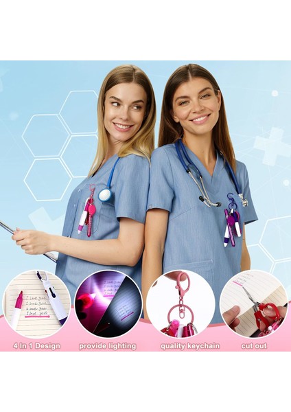 12 Pcs Hemşire Kalem Seti Iki Renk Pembe Mor Hemşireler Için Kalıcı Marker Kalem Işıkları Içerir (Yurt Dışından) fiyatları