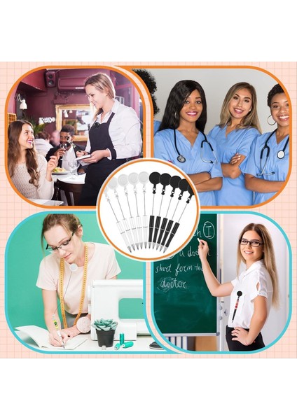 10PCS Boncuk Kalemler Siyah Mürekkep Tükenme Kalem Diy Kalem Geri Çekilebilir Rozet Makarası Kalem Öğrencileri Için Öğretmenler Okulu (Yurt Dışından) modelleri