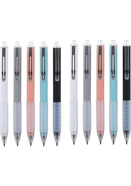10PCS Beyaz Kalem Orta Iş Kalemi Süper Yumuşak Kavrama Top Kalemi Erkekler Için Kadınlar Geri Çekilebilir Ofis Kalemi (Yurt Dışından)
