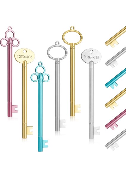 36PCS Anahtar Şekli Kalem Vintage Anahtar Jel Mürekkep Kalem Beyaz Kalemler Siyah Ince Nokta Kalem Ofis Sabit Okul Malzemeleri (Yurt Dışından)