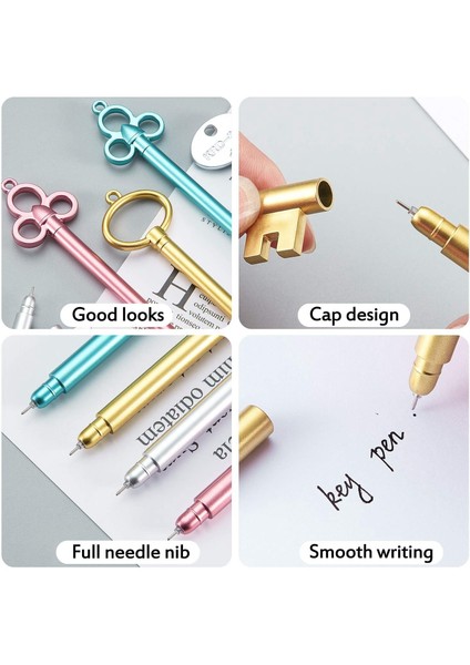 36PCS Anahtar Şekli Kalem Vintage Anahtar Jel Mürekkep Kalem Beyaz Kalemler Siyah Ince Nokta Kalem Ofis Sabit Okul Malzemeleri (Yurt Dışından) modelleri