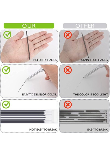 120 Adet 2 8 mm Katı Marangoz Kalem Yahudi Için Yatım Çizim Taslak (Siyah) (Yurt Dışından) indirimleri