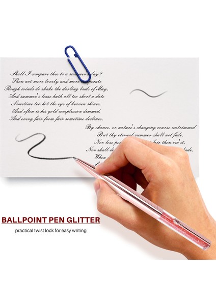 Gül Altın Kalem Bling Kristal Top Noktası Kalem 3 Ekstra Doldurma ile Siyah Mürekkep Kalemi (Gül Altın 3 Paket) (Yurt Dışından) fiyatları