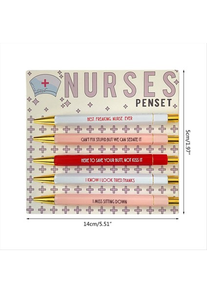 5pcs Hemşireler Ruh Hali Kelime ile Kalem Çok Fonksiyonlu Taşınabilir Komik Hemşireler Seyir Kalem Seti Hemşireler Günlük Kullanım Kalem Yazan Hemşireler (Yurt Dışından) fırsatları