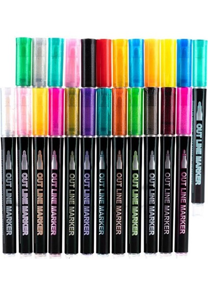 24 Renkli Metal Anahat Kalem Kalemleri Scrapbooking Pasteller Paskalya Leri Çocuklar Tinker Kız Ler (Yurt Dışından)