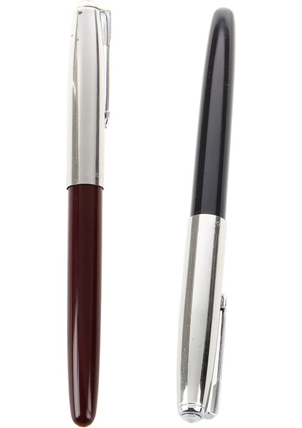 2pcs 616 Çeşme Kalem Kapşonlu Altın Nib Küçük Vintage - Koyu Kırmızı Namlu ve Siyah Namlu (Yurt Dışından)