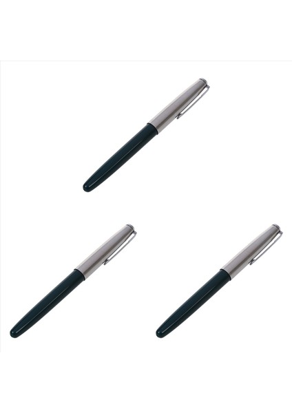 3x 616 Çeşme Kalem Kapşonlu Gümüş Nib Yeşil Namlu Küçük Vintage (Yurt Dışından)
