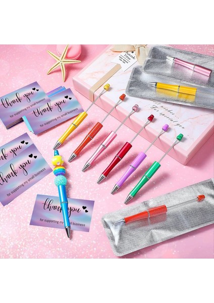 150 Adet Boncuk Kalem Kiti Renkler Plastik Boncuklu Kalemler Toplu Folyo Ofis Okulu Için Teşekkür Kartları (Yurt Dışından) modelleri