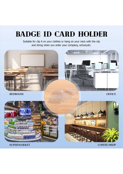 50 Adet Temiz Plastik Dikey Adı Etiket Rozeti Kimlik Kartı Tutucular (Yurt Dışından) modelleri