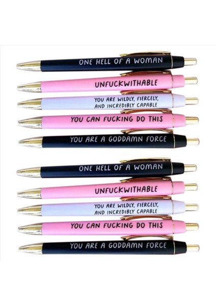 Motivasyonel Badass Kalem Seti 10 Adet Komik Günlük Tükenmez Kalem Ofis Leri (Yurt Dışından)