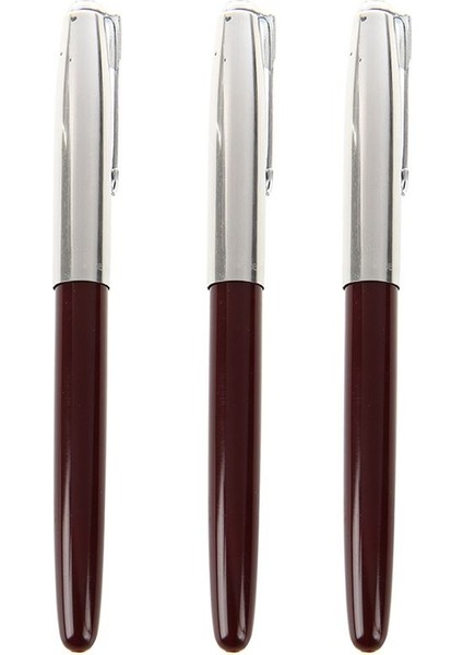 3x Kahraman 616 Çeşme Kalemi Kapşonlu Altın Nib Koyu Kırmızı Namlu Küçük Vintage (Yurt Dışından)