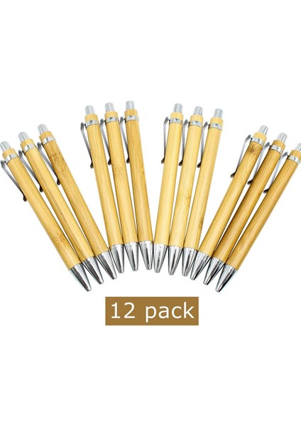 12 Adet Bambu Geri Çekilebilir Tükenebilir Kalem Siyah Mürekkep 1 mm Ofis Ürünleri Kalemler Bambu Tükenmez Kalem Ahşap Tükenmiş Kalemler (Yurt Dışından) modelleri