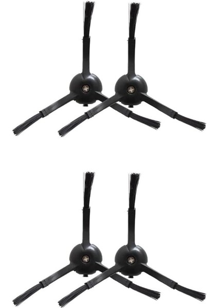 Siyah 3 Kollu Yan Fırça Roborock ile Uyumlu S50 S6 S60 S65 S55 S5 Max ile Uyumlu 4 Adet Yan Fırça