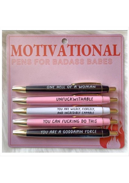 Motivasyonel Badass Kalem Seti 5pieces Komik Günlük Tükenmez Kalem Ofis Leri (Yurt Dışından) fiyatları