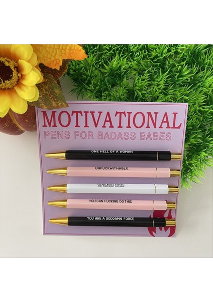 Motivasyonel Badass Kalem Seti 5pieces Komik Günlük Tükenmez Kalem Ofis Leri (Yurt Dışından) modelleri