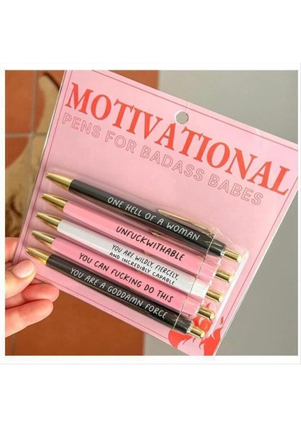 Motivasyonel Badass Kalem Seti 5pieces Komik Günlük Tükenmez Kalem Ofis Leri (Yurt Dışından) fırsatları