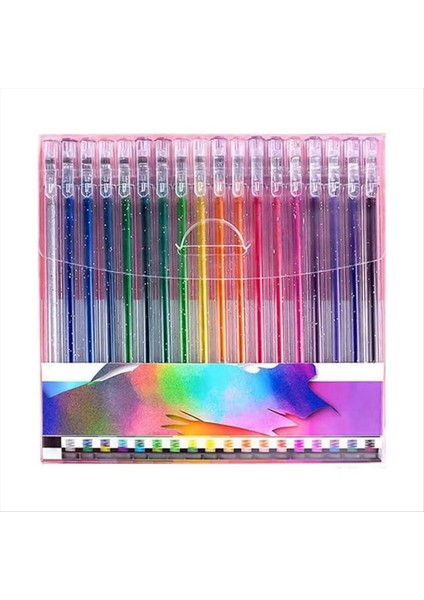 18PC Flash Jel Kalem Seti Renkli Jel Kalem Vurgulamayı Yazma Scrapbooking Boyama ve Tebrik Kartları Için Defter (Yurt Dışından)