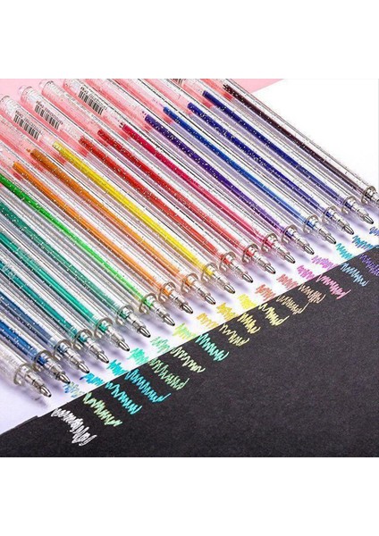 18PC Flash Jel Kalem Seti Renkli Jel Kalem Vurgulamayı Yazma Scrapbooking Boyama ve Tebrik Kartları Için Defter (Yurt Dışından) indirimleri