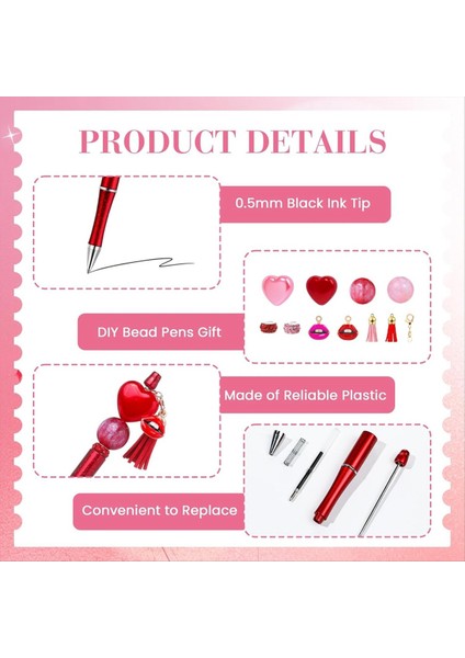 12 Adet Sevgililer Günü Boncuklu Kalemler Diy Kalem Yapma Kiti Sevgililer Günü Leri Okul Ofis Malzemeleri Için (Yurt Dışından) fiyatları
