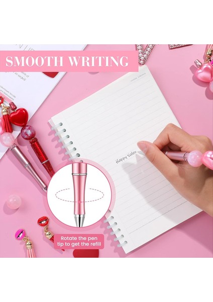 12 Adet Sevgililer Günü Boncuklu Kalemler Diy Kalem Yapma Kiti Sevgililer Günü Leri Okul Ofis Malzemeleri Için (Yurt Dışından) indirimleri