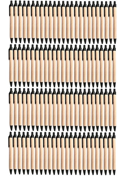 100 Pack Beyin Not Kalem Geri Çekilebilir Tazminat Kalemi Siyah Mürekkep Tıklama Kalemleri Geri Dönüşümlü Kraft Kağıt Kalemler Ofis Okulu Tedarik (Yurt Dışından)