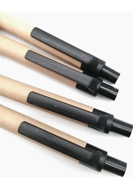 100 Pack Beyin Not Kalem Geri Çekilebilir Tazminat Kalemi Siyah Mürekkep Tıklama Kalemleri Geri Dönüşümlü Kraft Kağıt Kalemler Ofis Okulu Tedarik (Yurt Dışından) indirimleri