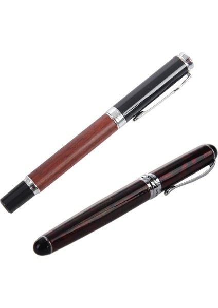 Jinhao X750 Derin Kırmızı Kalem Orta Ince Nib Mürekkep Çeşmesi Kalem Ofis Işletme &amp 8802 Odunlu Orta Nib Çeşme Kalemi Kırmızı+Siyah (Yurt Dışından)