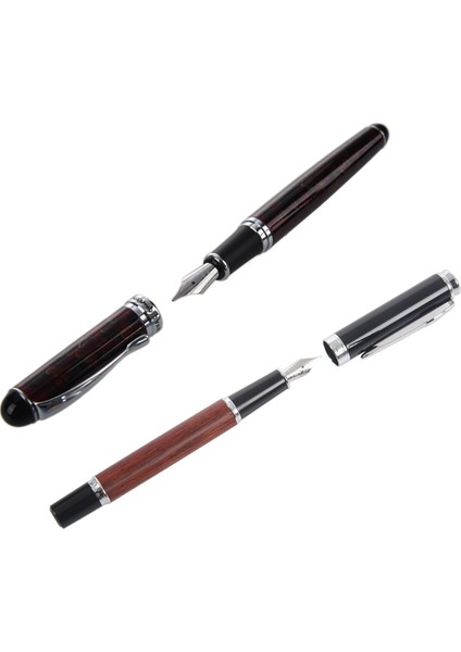 Jinhao X750 Derin Kırmızı Kalem Orta Ince Nib Mürekkep Çeşmesi Kalem Ofis Işletme &amp 8802 Odunlu Orta Nib Çeşme Kalemi Kırmızı+Siyah (Yurt Dışından) modelleri