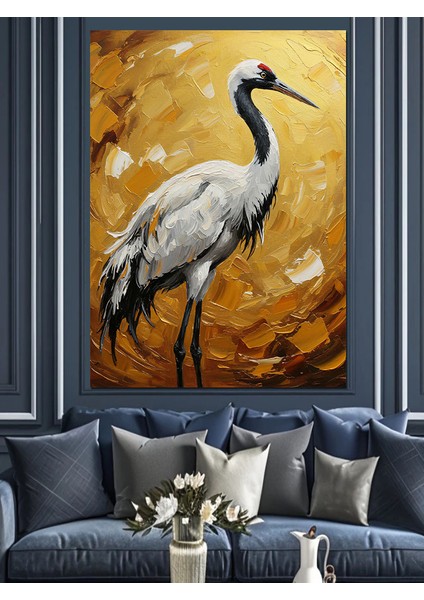 Pastel Renkler Turna Kuşu Sahil Dekoratif Kanvas - Mdf Ahşap Tablo