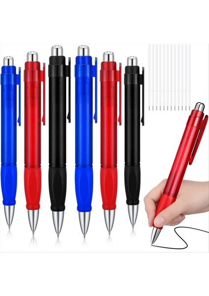 6 Adet Büyük Kalemler Jumbo Kalem Yığın Yığın Ekstra Büyük Tükenmez Kalemler Siyah Mürekkep Yağ Kalemleri Dev Kalem Büyük Boy Geri Çekilebilir (Yurt Dışından)