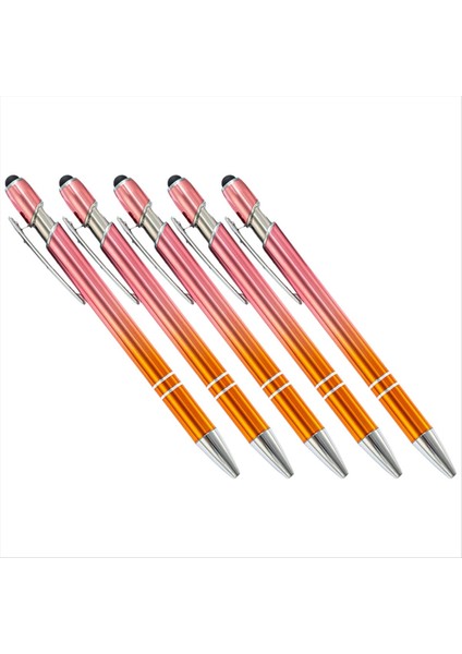 50PCS Gradyan Metal Beyaz Kalemleri Kırtasiye Ofis Okulu Malzemeleri Yazmak Için Dokunmatik Top Kalem B (Yurt Dışından)