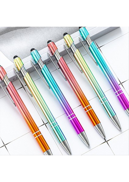 50PCS Gradyan Metal Beyaz Kalemleri Kırtasiye Ofis Okulu Malzemeleri Yazmak Için Dokunmatik Top Kalem B (Yurt Dışından) indirimleri