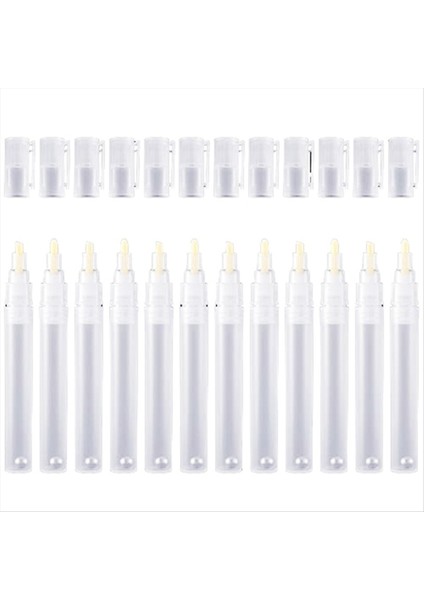 24 Paket 6 mm 3 mm Boş Doldurabilen Boş Boya Rötuş Yukarı Kalem Işaretleri Yuvarlak Eğik Baş Boya Işaretçisi Kalemler Akrilik Boya Kalemleri (Yurt Dışından)