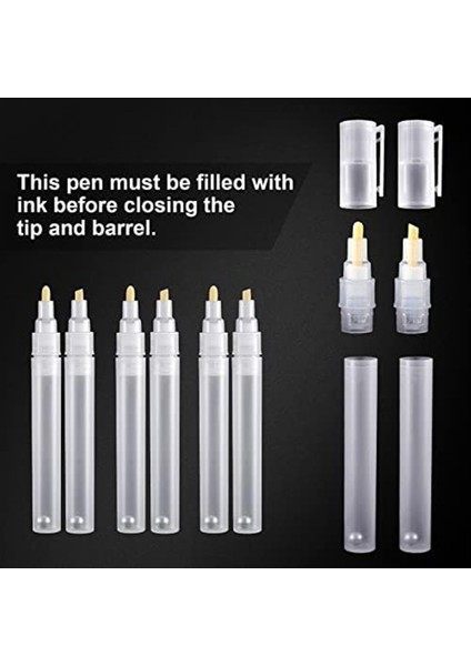 24 Paket 6 mm 3 mm Boş Doldurabilen Boş Boya Rötuş Yukarı Kalem Işaretleri Yuvarlak Eğik Baş Boya Işaretçisi Kalemler Akrilik Boya Kalemleri (Yurt Dışından) indirimleri