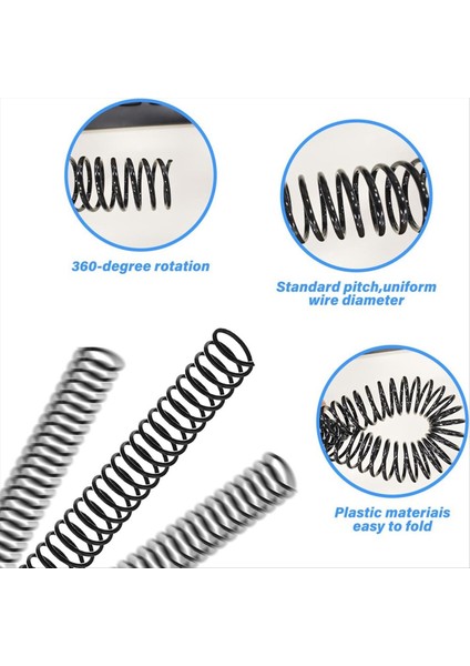120 Pcs Spiral Bağlama Bobinleri Plastik Bağlayıcı Bağlayıcı Spiral Halkalar Çok Boyut Spiral Bağlayıcı Tel Taşaklar 4 1 Alip (Yurt Dışından) indirimleri