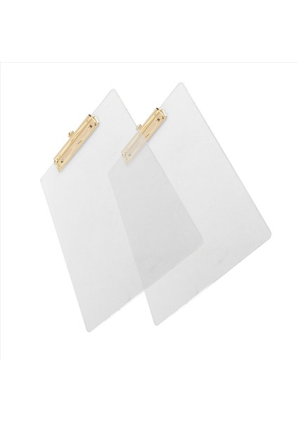 2 Paket Altın Klipli Açık Akrilik Pano 8 8X12 2 A4 Harf Boyutu Okul ve Ev Malzemeleri Ofis Malzemeleri (Yurt Dışından)