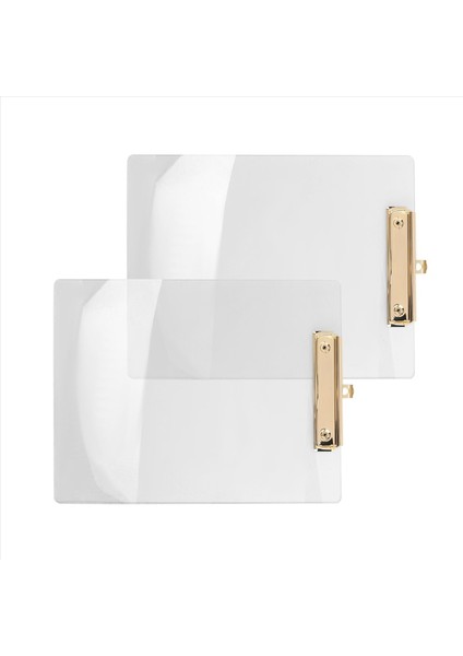 2 Paket Altın Klipli Açık Akrilik Pano 8 8X12 2 A4 Harf Boyutu Okul ve Ev Malzemeleri Ofis Malzemeleri (Yurt Dışından) fırsatları