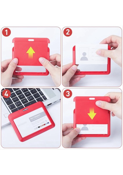 Geri Çekilebilir Rozet Tutucular Geri Çekilebilir Rozet Makarası Klipsli Plastik Sürgülü Kimlik Rozeti Tutucu 3 Paket Yatay Kırmızı (Yurt Dışından) fırsatları